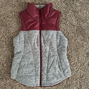 The North Face Maroon and Gray Vest